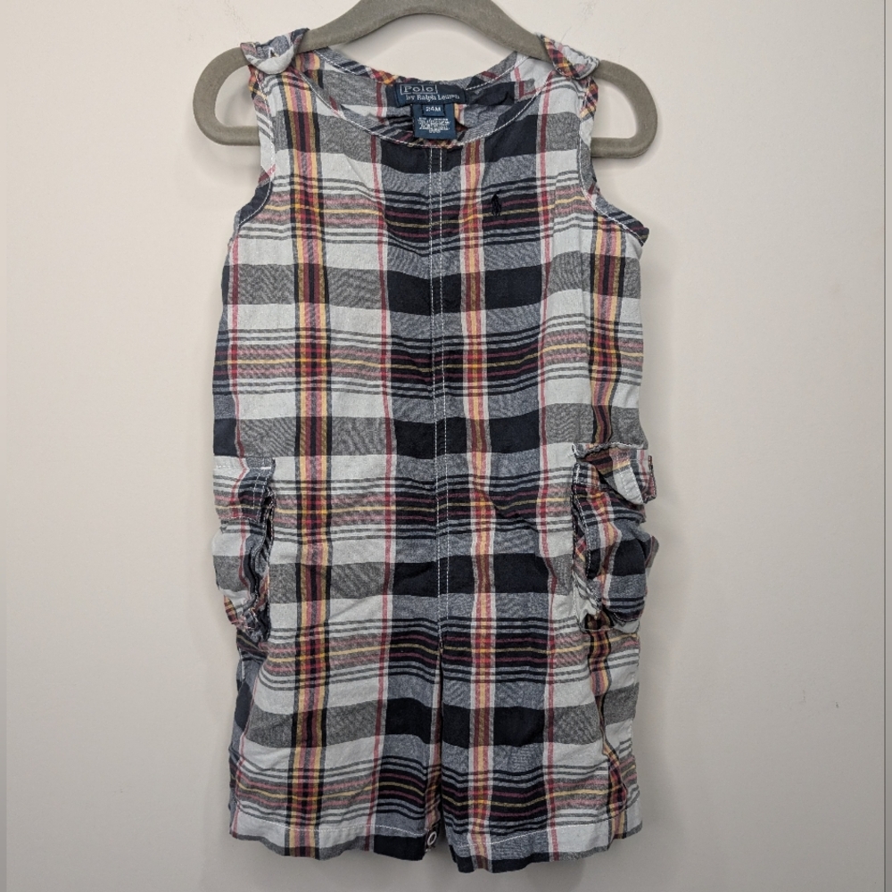Polo Ralph Lauren Plaid Cotton Romper‎ — Size 24M